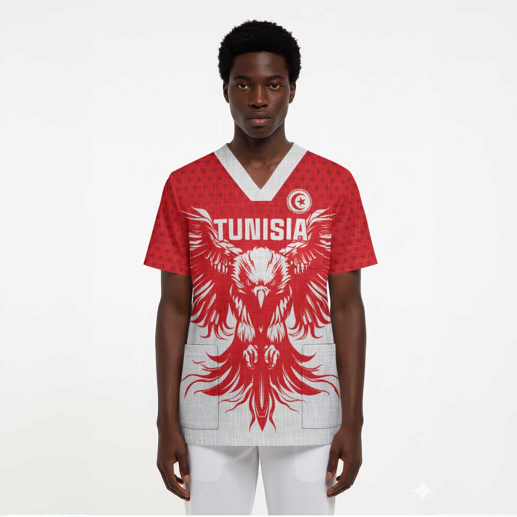 Custom Tunisia Football Scrub Top Eagles of Carthage Spirit - Wonder Print Shop