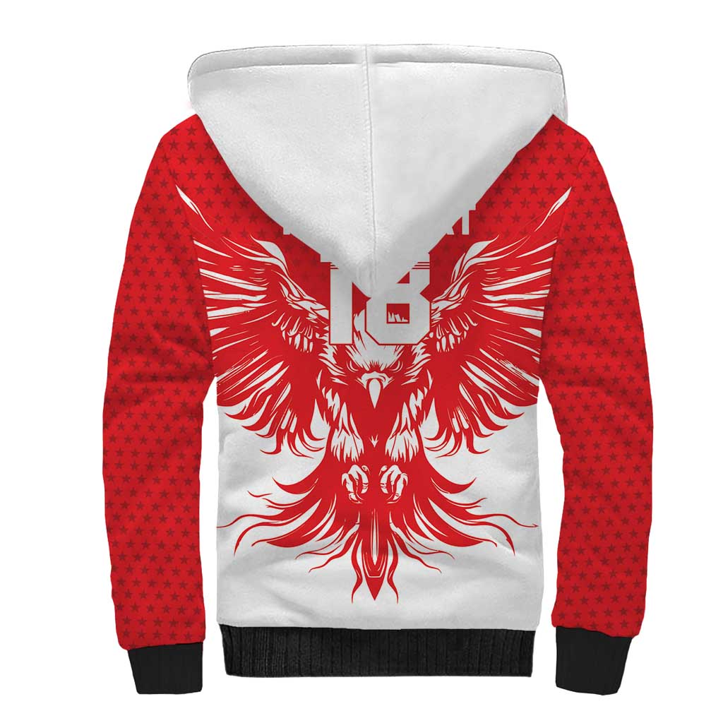 Custom Tunisia Football Sherpa Hoodie Eagles of Carthage Spirit - Wonder Print Shop