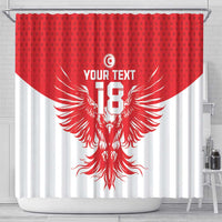 Custom Tunisia Football Shower Curtain Eagles of Carthage Spirit - Wonder Print Shop
