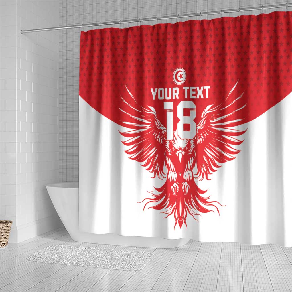 Custom Tunisia Football Shower Curtain Eagles of Carthage Spirit - Wonder Print Shop