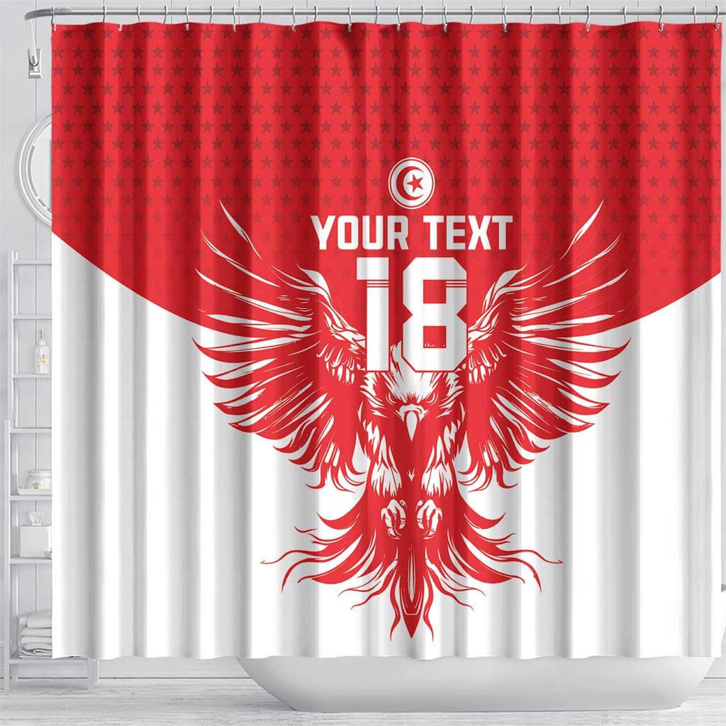 Custom Tunisia Football Shower Curtain Eagles of Carthage Spirit - Wonder Print Shop