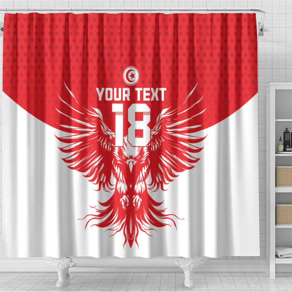 Custom Tunisia Football Shower Curtain Eagles of Carthage Spirit - Wonder Print Shop