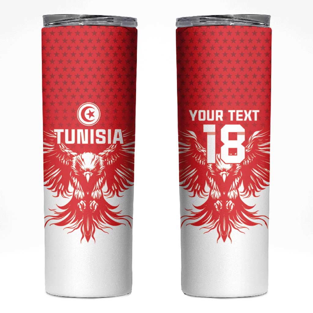 Custom Tunisia Football Skinny Tumbler Eagles of Carthage Spirit - Wonder Print Shop