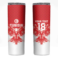 Custom Tunisia Football Skinny Tumbler Eagles of Carthage Spirit - Wonder Print Shop