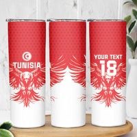 Custom Tunisia Football Skinny Tumbler Eagles of Carthage Spirit - Wonder Print Shop