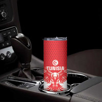 Custom Tunisia Football Skinny Tumbler Eagles of Carthage Spirit - Wonder Print Shop