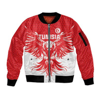 Custom Tunisia Football Sleeve Zip Bomber Jacket Eagles of Carthage Spirit - Wonder Print Shop