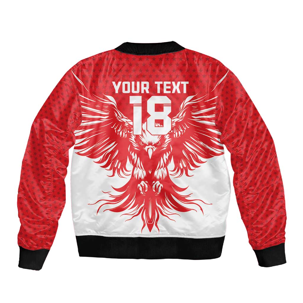 Custom Tunisia Football Sleeve Zip Bomber Jacket Eagles of Carthage Spirit - Wonder Print Shop