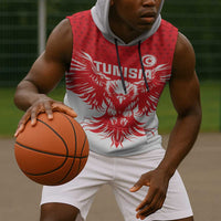 Custom Tunisia Football Sleeveless Hoodie Eagles of Carthage Spirit - Wonder Print Shop