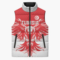 Custom Tunisia Football Sleeveless Puffer Jacket Eagles of Carthage Spirit - Wonder Print Shop