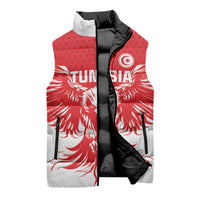 Custom Tunisia Football Sleeveless Puffer Jacket Eagles of Carthage Spirit - Wonder Print Shop