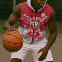 Custom Tunisia Football Sleeveless Zip Hoodie Eagles of Carthage Spirit - Wonder Print Shop
