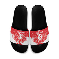 Custom Tunisia Football Slide Sandals Eagles of Carthage Spirit - Wonder Print Shop