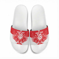 Custom Tunisia Football Slide Sandals Eagles of Carthage Spirit - Wonder Print Shop