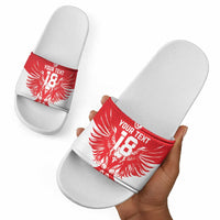 Custom Tunisia Football Slide Sandals Eagles of Carthage Spirit - Wonder Print Shop
