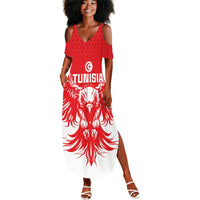 Custom Tunisia Football Summer Maxi Dress Eagles of Carthage Spirit - Wonder Print Shop