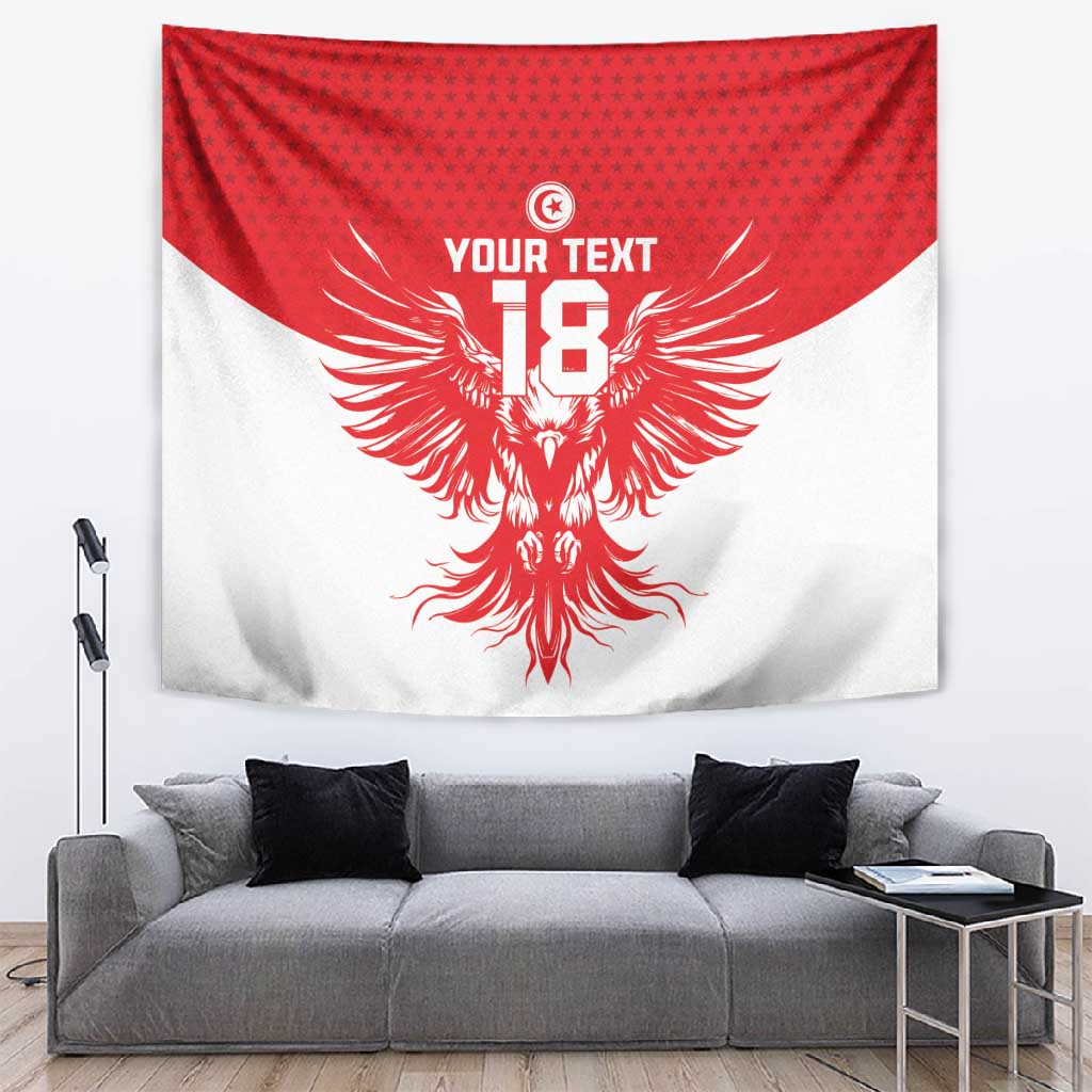 Custom Tunisia Football Tapestry Eagles of Carthage Spirit - Wonder Print Shop