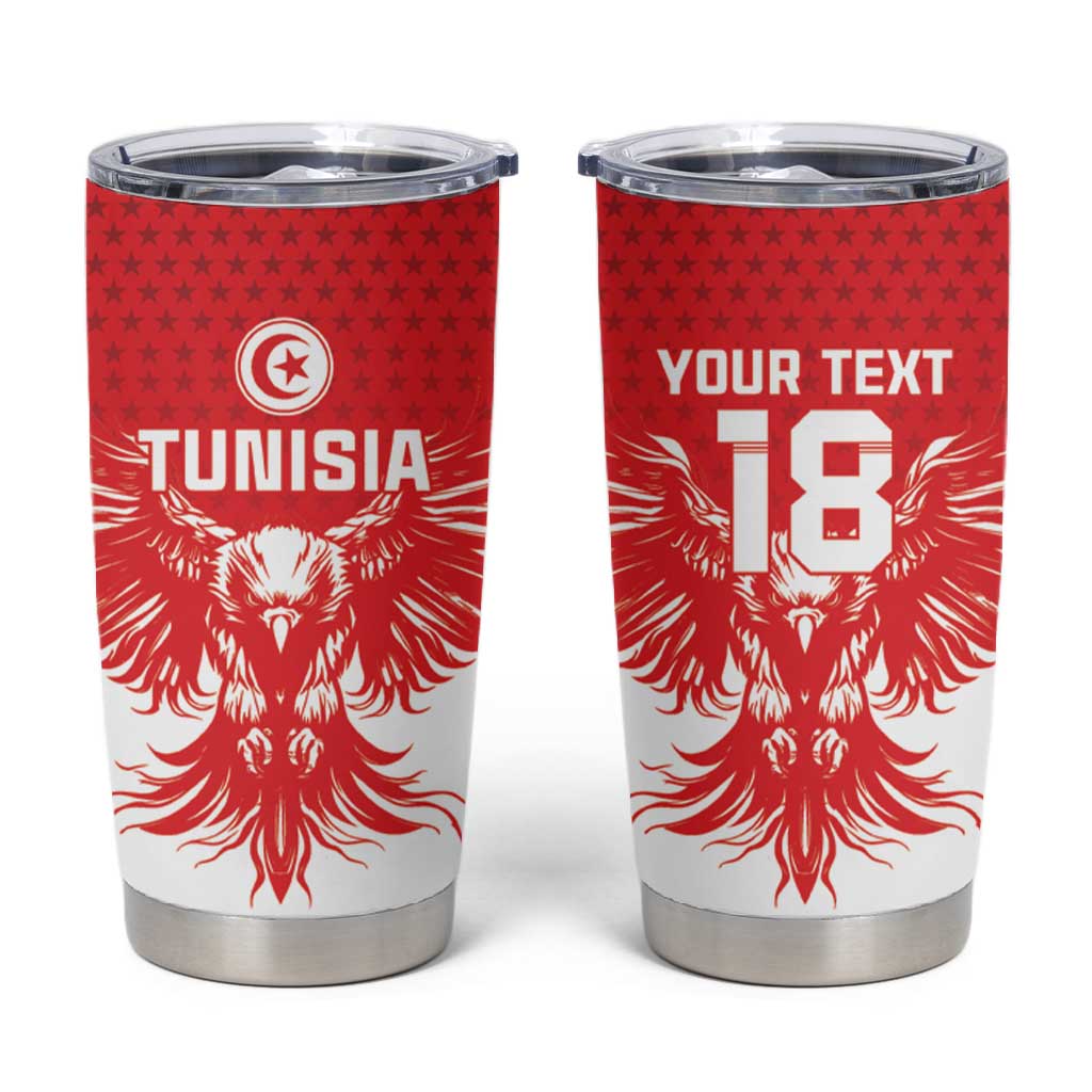 Custom Tunisia Football Tumbler Cup Eagles of Carthage Spirit - Wonder Print Shop