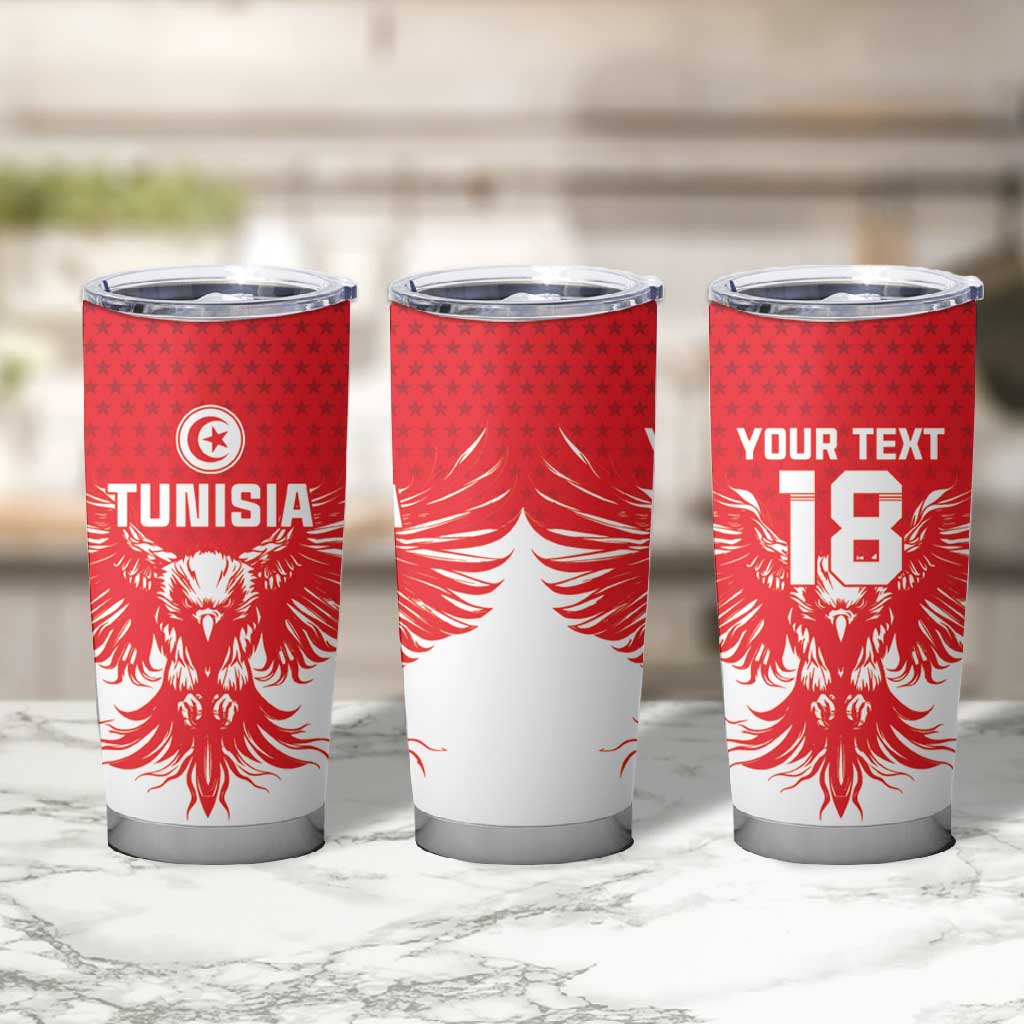 Custom Tunisia Football Tumbler Cup Eagles of Carthage Spirit - Wonder Print Shop