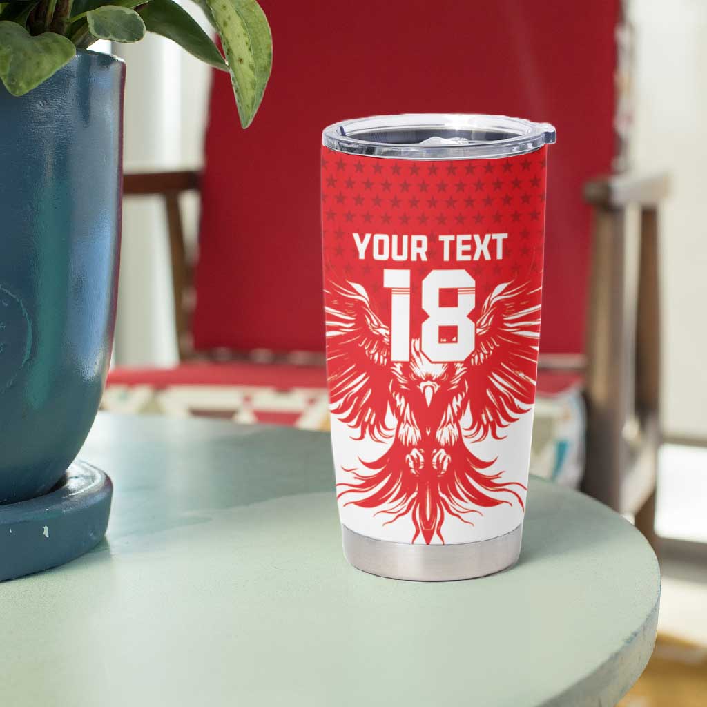 Custom Tunisia Football Tumbler Cup Eagles of Carthage Spirit - Wonder Print Shop