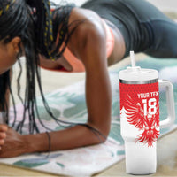 Custom Tunisia Football Tumbler With Handle Eagles of Carthage Spirit - Wonder Print Shop
