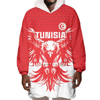 Custom Tunisia Football Wearable Blanket Hoodie Eagles of Carthage Spirit - Wonder Print Shop