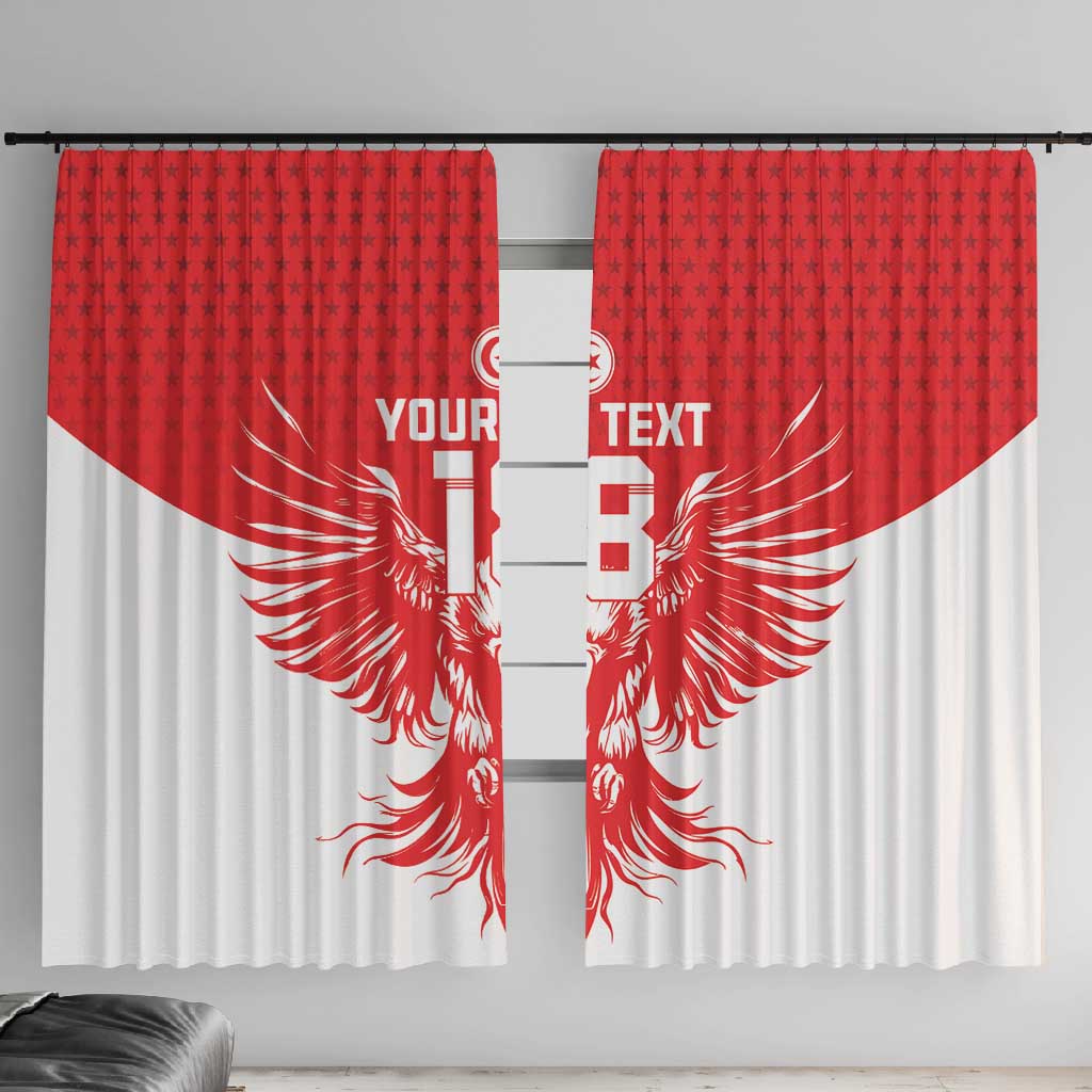 Custom Tunisia Football Window Curtain Eagles of Carthage Spirit - Wonder Print Shop