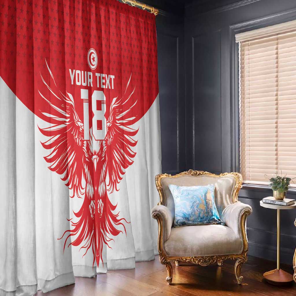Custom Tunisia Football Window Curtain Eagles of Carthage Spirit - Wonder Print Shop