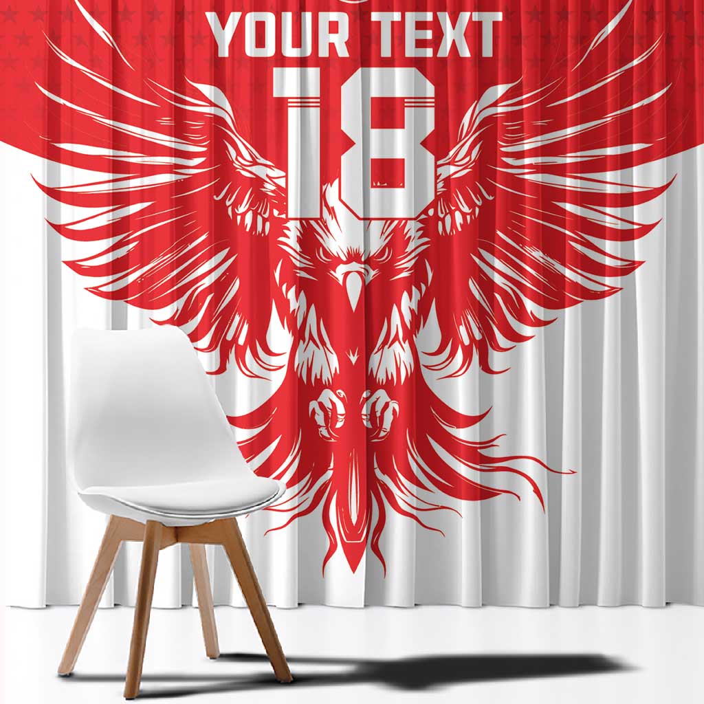 Custom Tunisia Football Window Curtain Eagles of Carthage Spirit - Wonder Print Shop