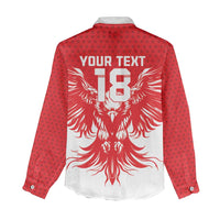 Custom Tunisia Football Women Casual Shirt Eagles of Carthage Spirit - Wonder Print Shop