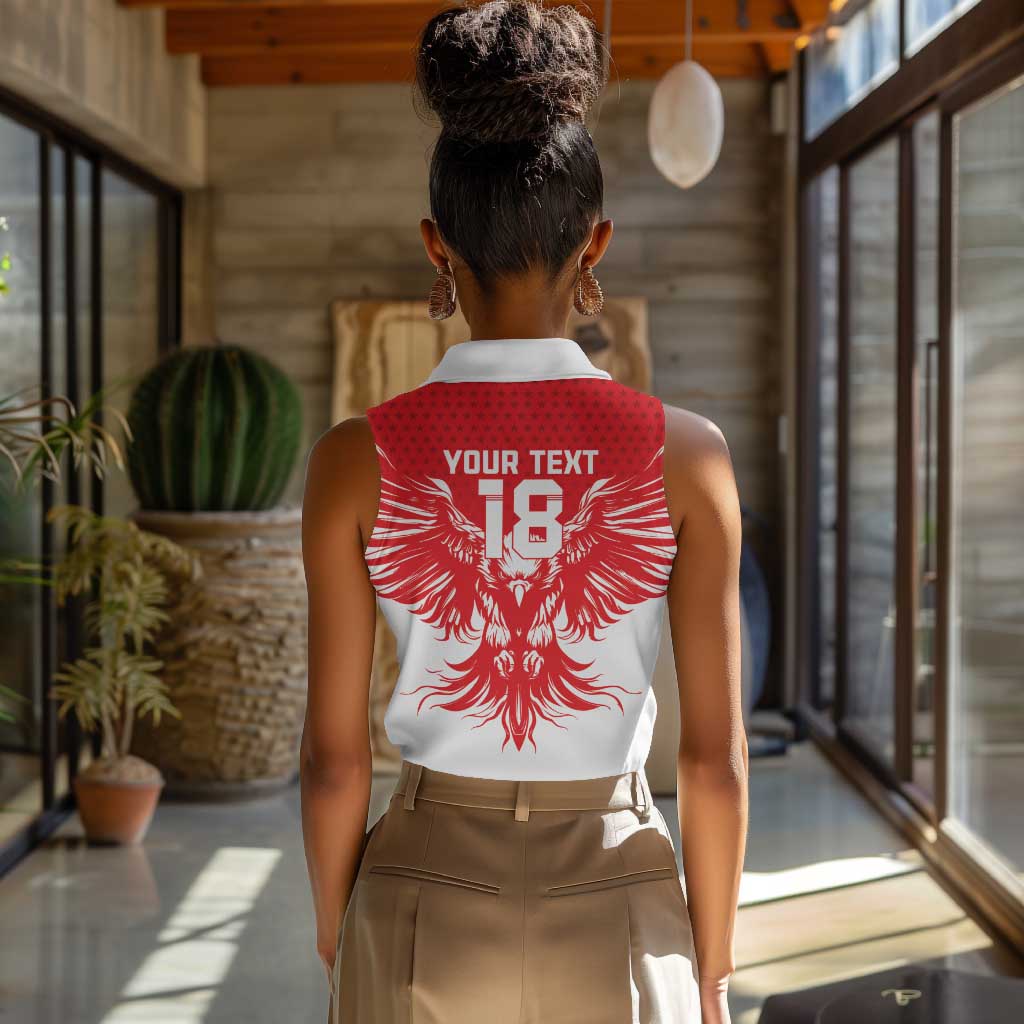 Custom Tunisia Football Women Sleeveless Polo Shirt Eagles of Carthage Spirit - Wonder Print Shop