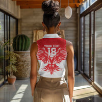 Custom Tunisia Football Women Sleeveless Polo Shirt Eagles of Carthage Spirit - Wonder Print Shop