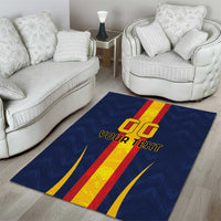 Custom Spain Football Area Rug La Roja With Carnation Pattern