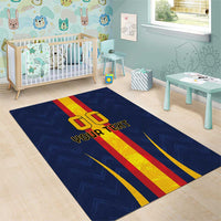 Custom Spain Football Area Rug La Roja With Carnation Pattern