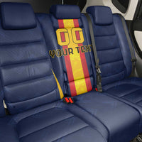 Custom Spain Football Back Car Seat Cover La Roja With Carnation Pattern