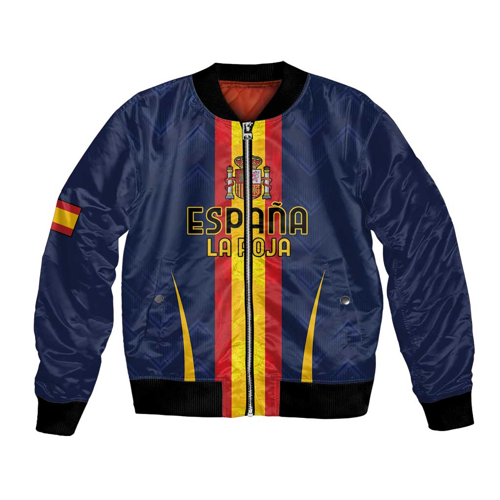 Custom Spain Football Bomber Jacket La Roja With Carnation Pattern