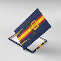 Custom Spain Football Canvas Wall Art La Roja With Carnation Pattern