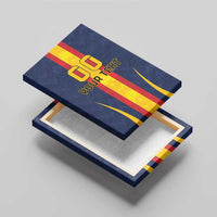 Custom Spain Football Canvas Wall Art La Roja With Carnation Pattern