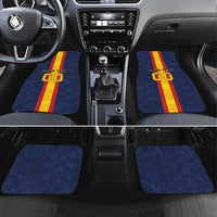 Custom Spain Football Car Mats La Roja With Carnation Pattern