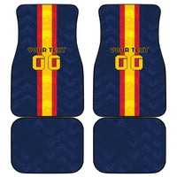 Custom Spain Football Car Mats La Roja With Carnation Pattern