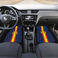 Custom Spain Football Car Mats La Roja With Carnation Pattern
