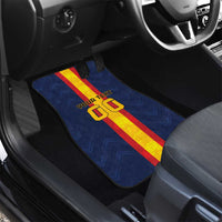 Custom Spain Football Car Mats La Roja With Carnation Pattern
