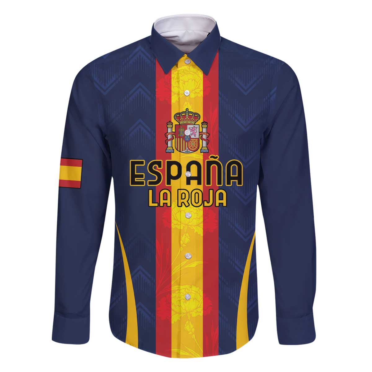 Custom Spain Football Family Matching Off The Shoulder Long Sleeve Dress and Hawaiian Shirt La Roja With Carnation Pattern