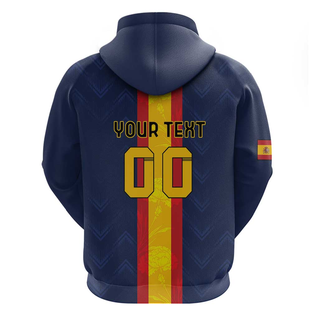 Custom Spain Football Hoodie La Roja With Carnation Pattern