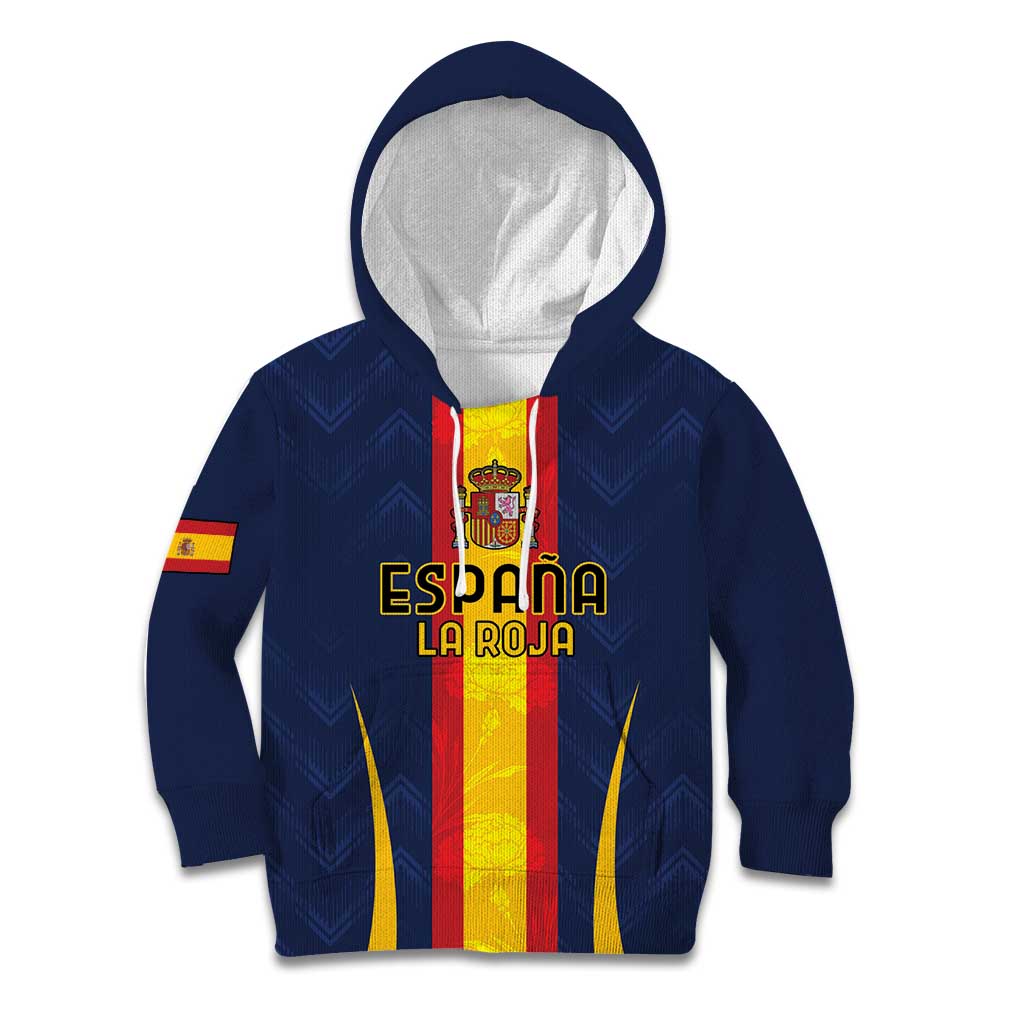 Custom Spain Football Kid Hoodie La Roja With Carnation Pattern