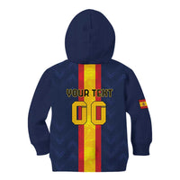 Custom Spain Football Kid Hoodie La Roja With Carnation Pattern