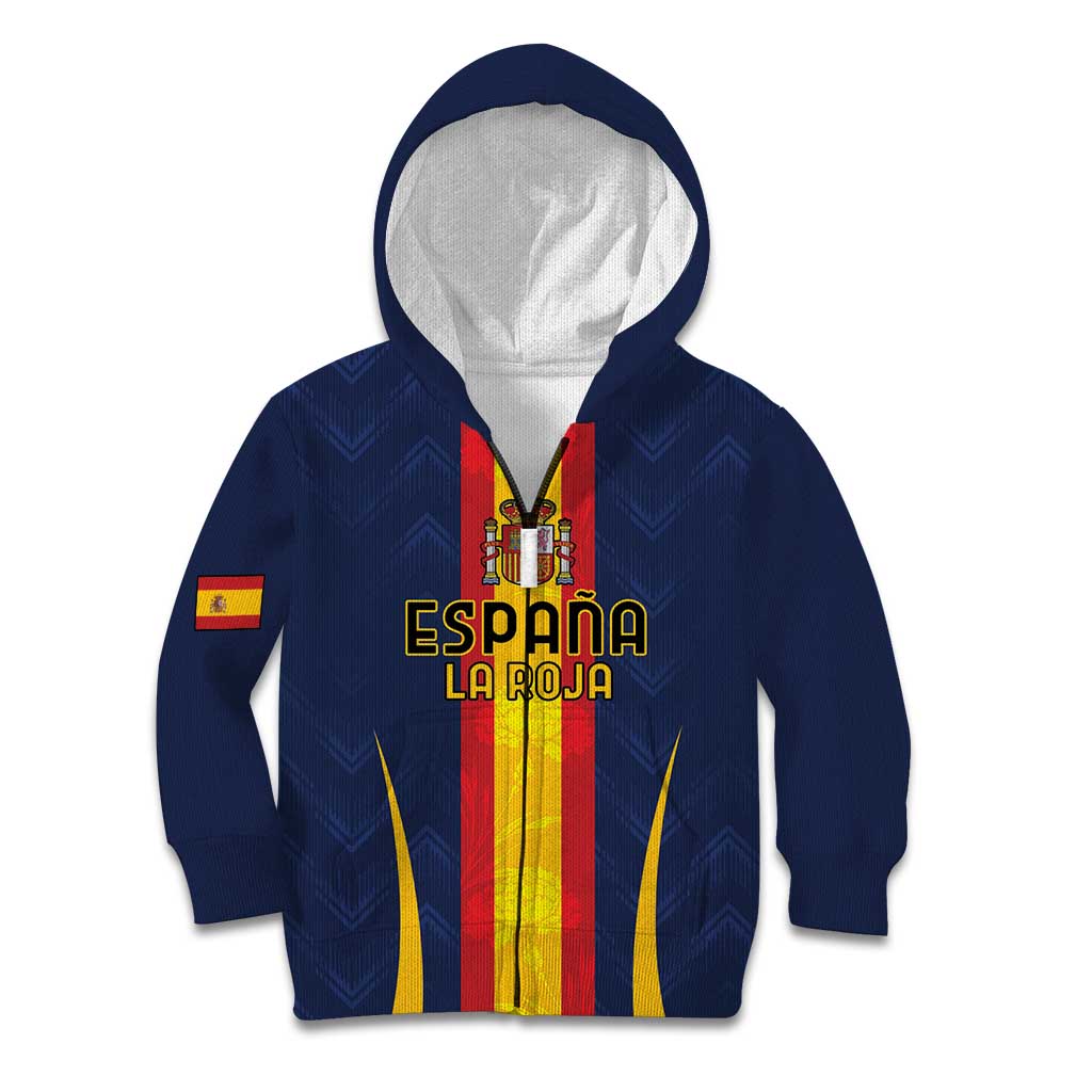 Custom Spain Football Kid Hoodie La Roja With Carnation Pattern
