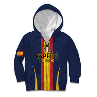 Custom Spain Football Kid Hoodie La Roja With Carnation Pattern