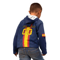 Custom Spain Football Kid Hoodie La Roja With Carnation Pattern