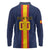 Custom Spain Football Long Sleeve Polo Shirt La Roja With Carnation Pattern